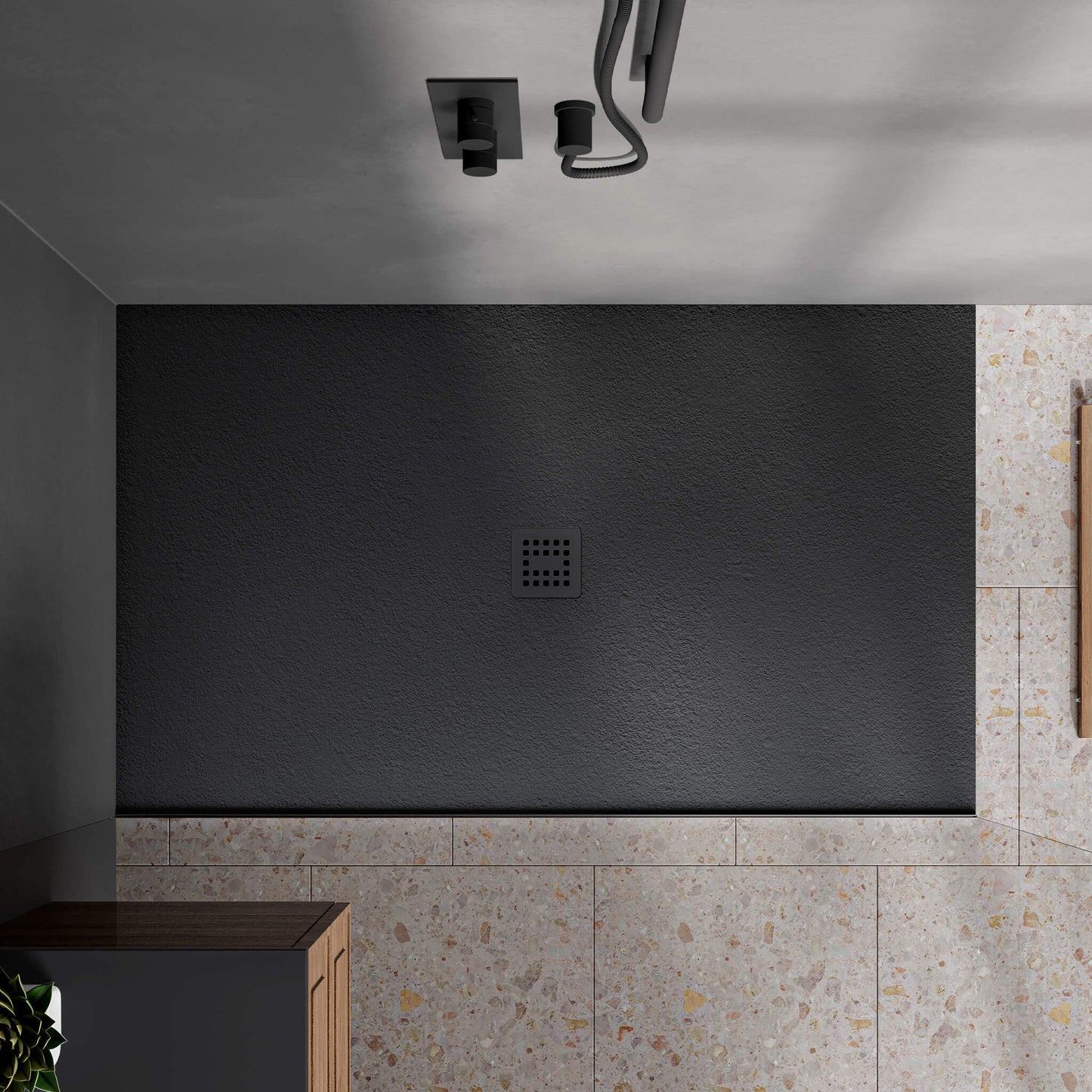 Waterproof™ 60×36 Shower Base – 2-side Flange Left, Centered Drain