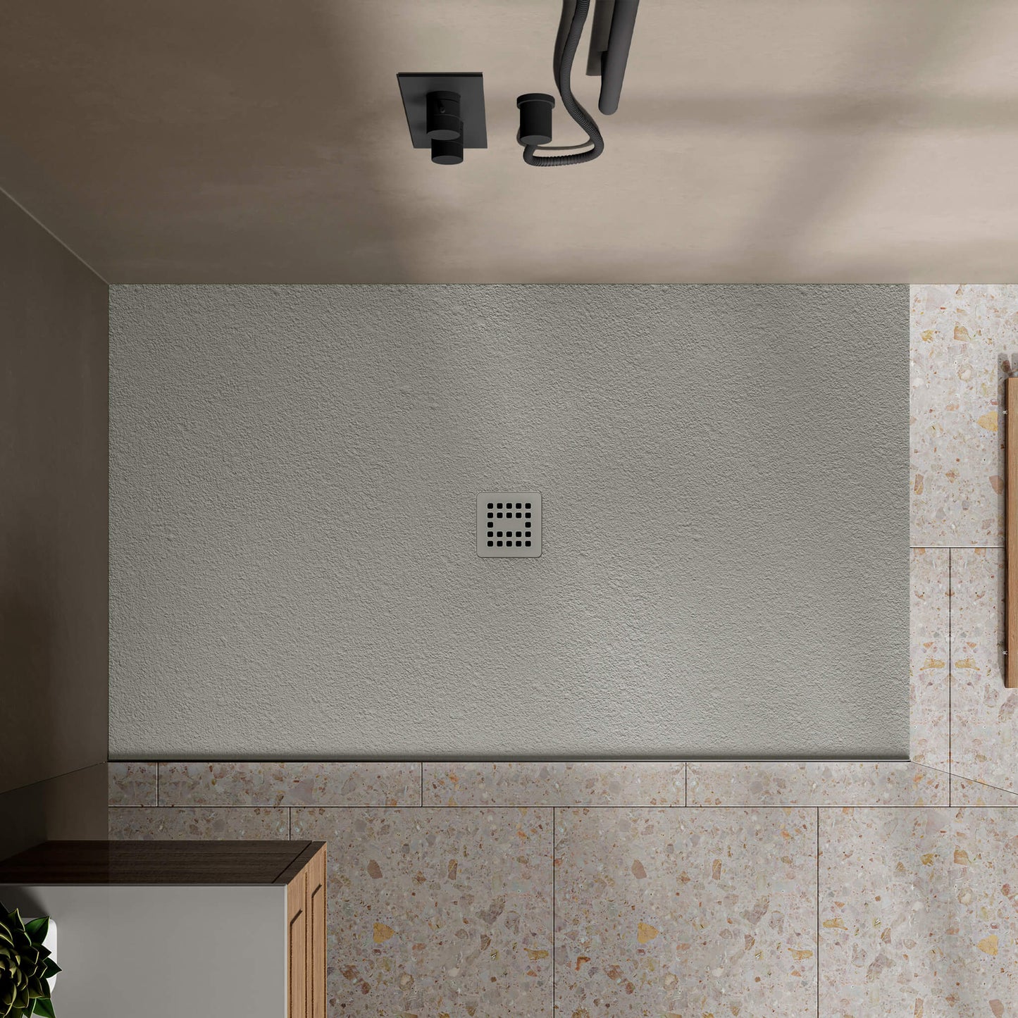 Waterproof™ 60×36 Shower Base – 2-side Flange Left, Centered Drain