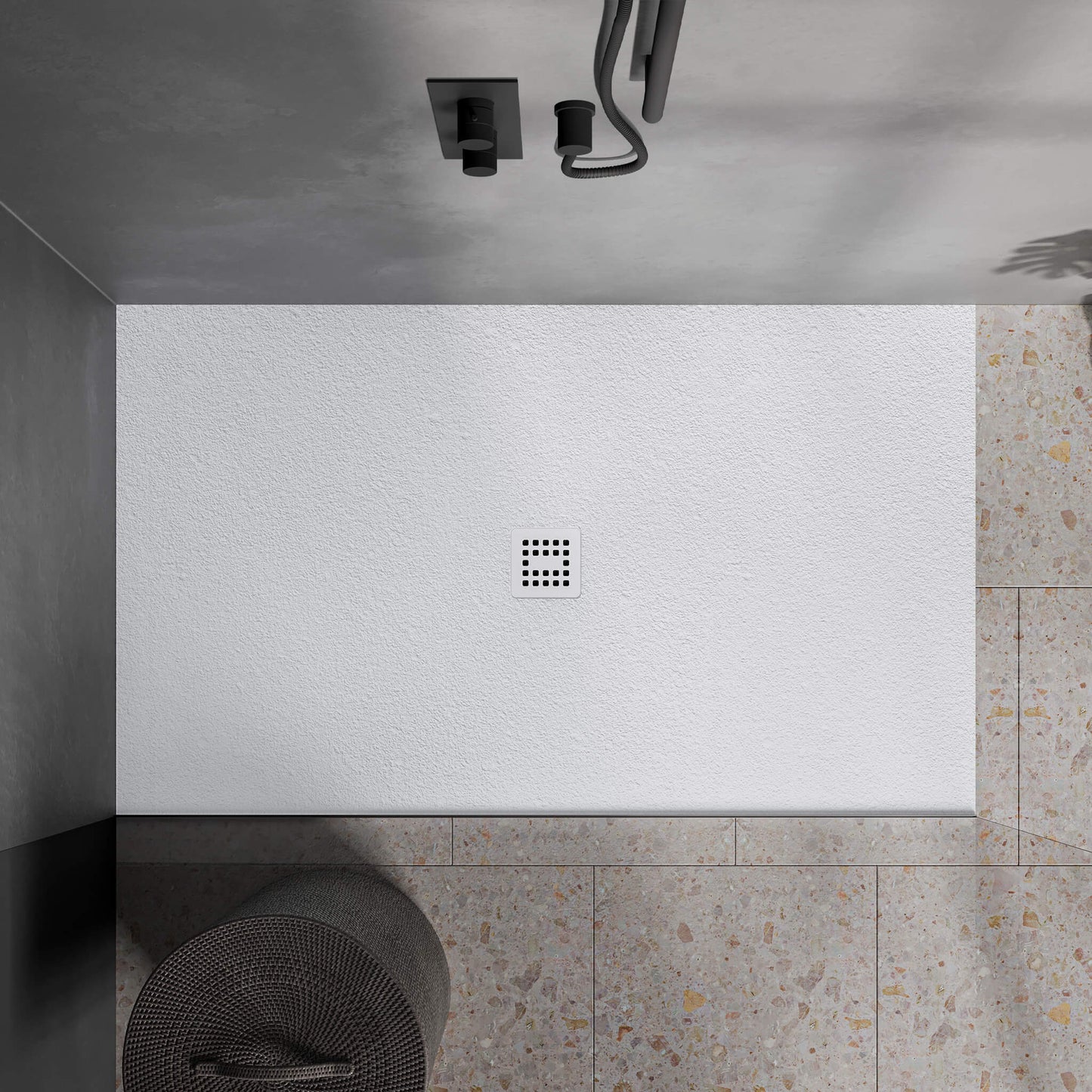 Waterproof™ 60×36 Shower Base – 2-side Flange Left, Centered Drain