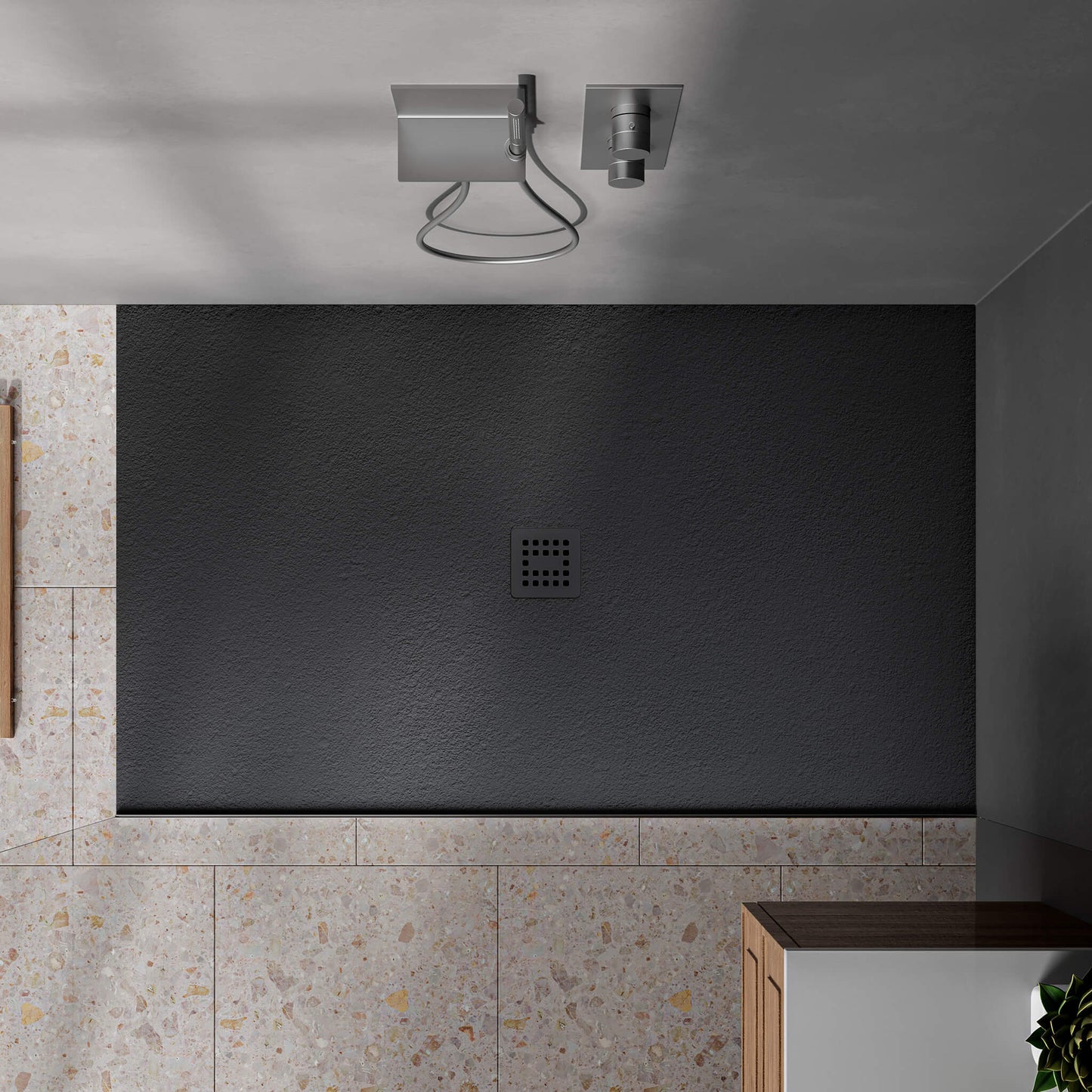 Waterproof™ 60×36 Shower Base – 2-side Flange Right, Centered Drain