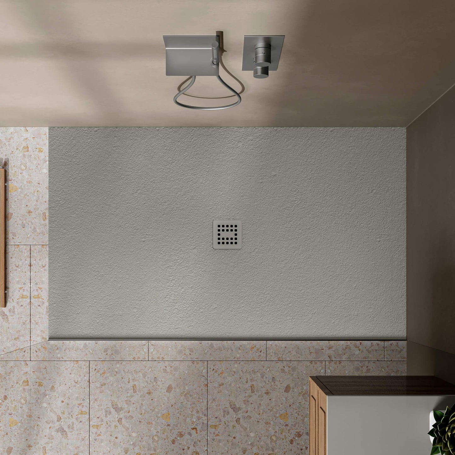 Waterproof™ 60×36 Shower Base – 2-side Flange Right, Centered Drain