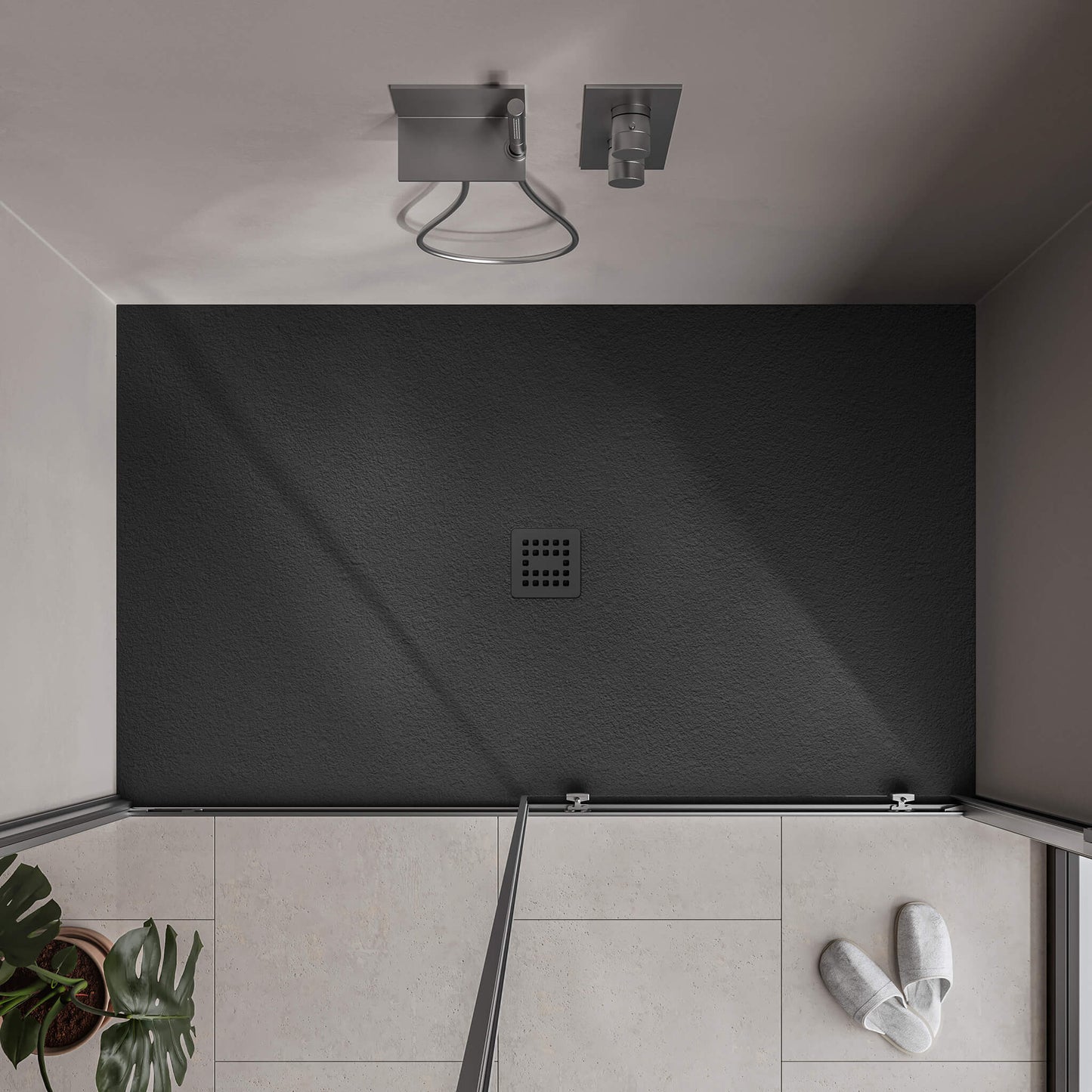 Waterproof™ 60×36 Shower Base – 3-side Flange, Centered Drain