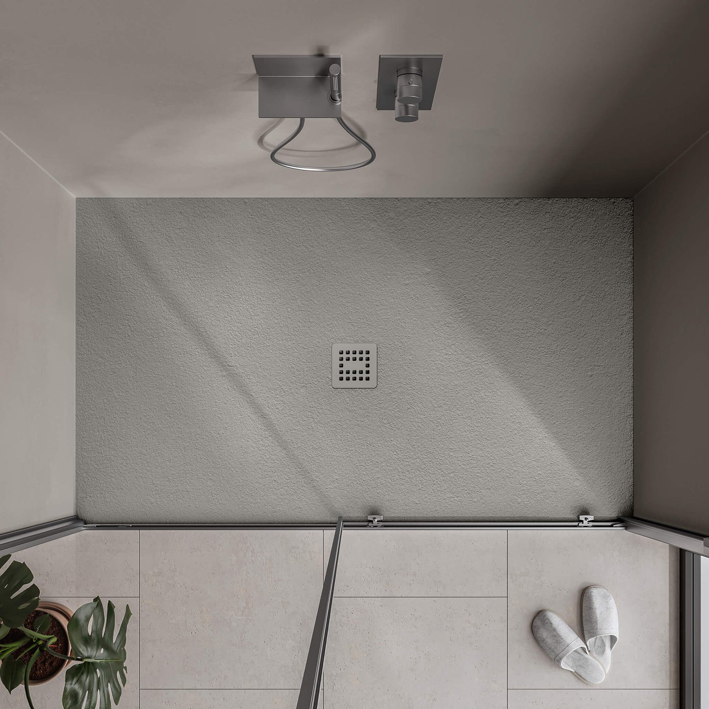 Waterproof™ 60×36 Shower Base – 3-side Flange, Centered Drain