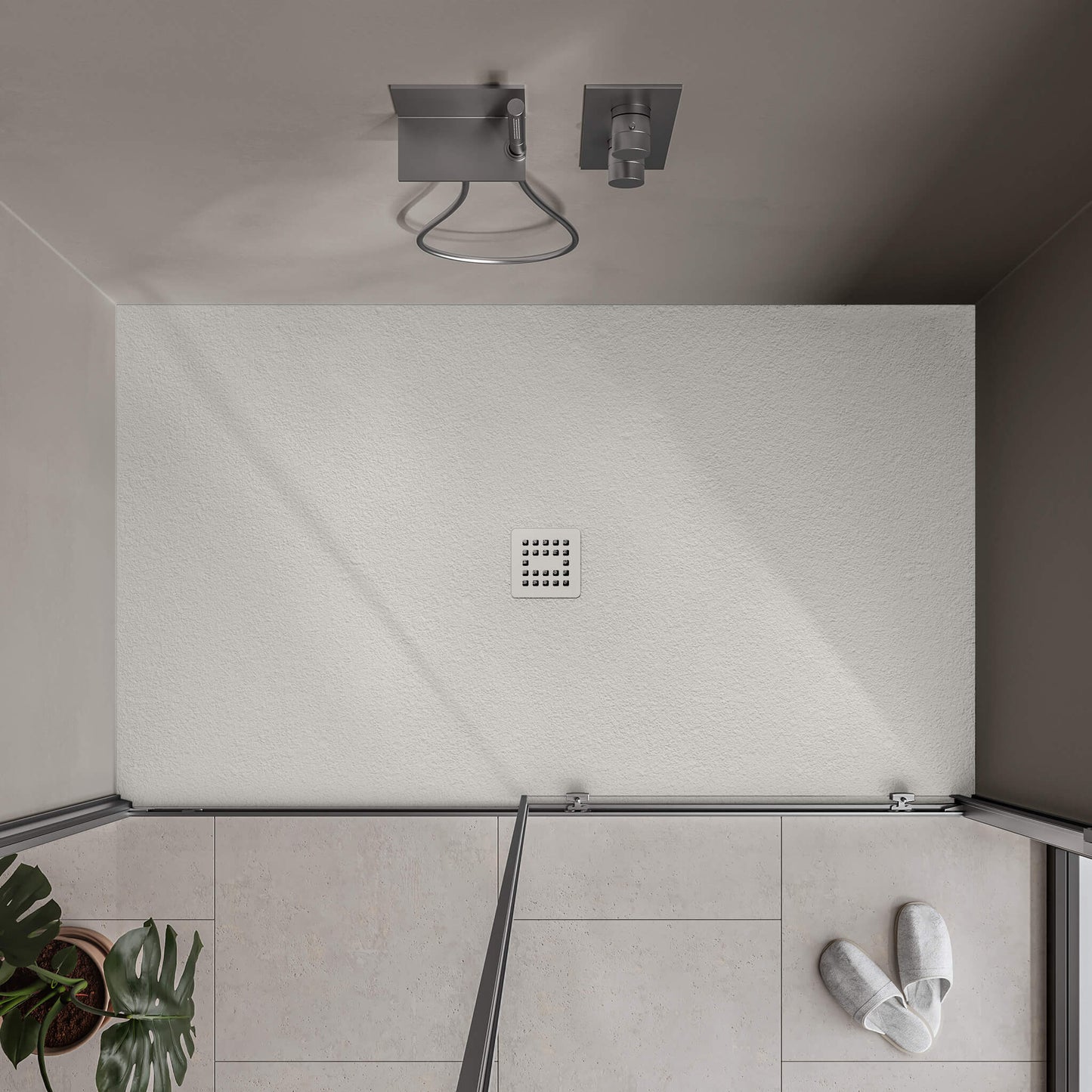 Waterproof™ 60×36 Shower Base – 3-side Flange, Centered Drain