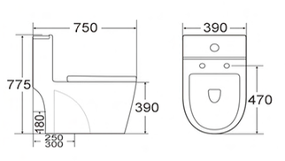 Lauretta Toilet - TERRA White