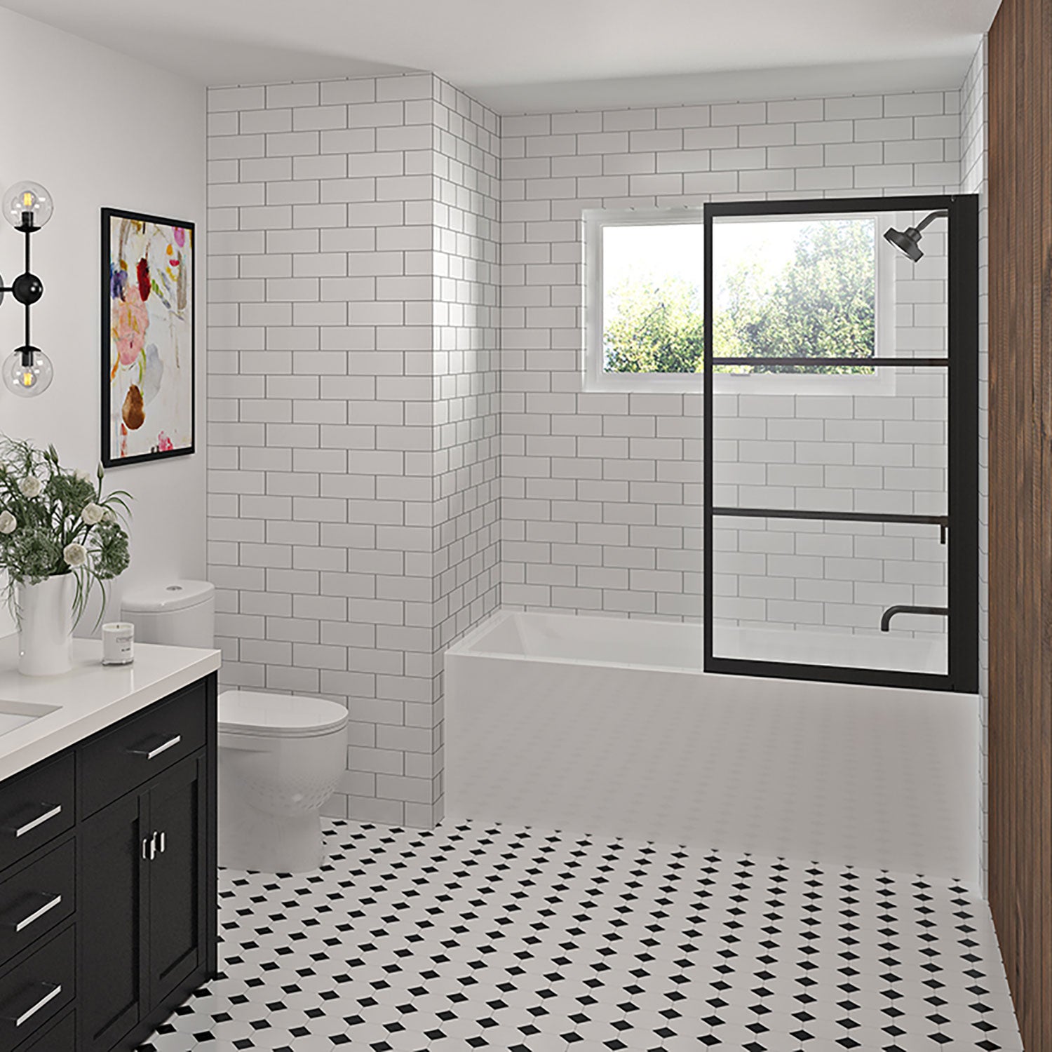 Steel Bathtub Screen 40" x 59" – Right