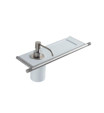 Liquid soap dispenser with shelf