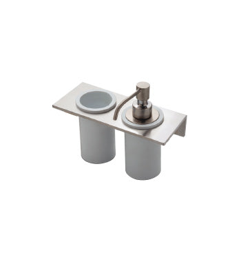 Liquid soap dispenser and glass holder – Inox (IS)