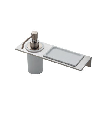 Liquid soap dispenser with shelf – Inox (IS)