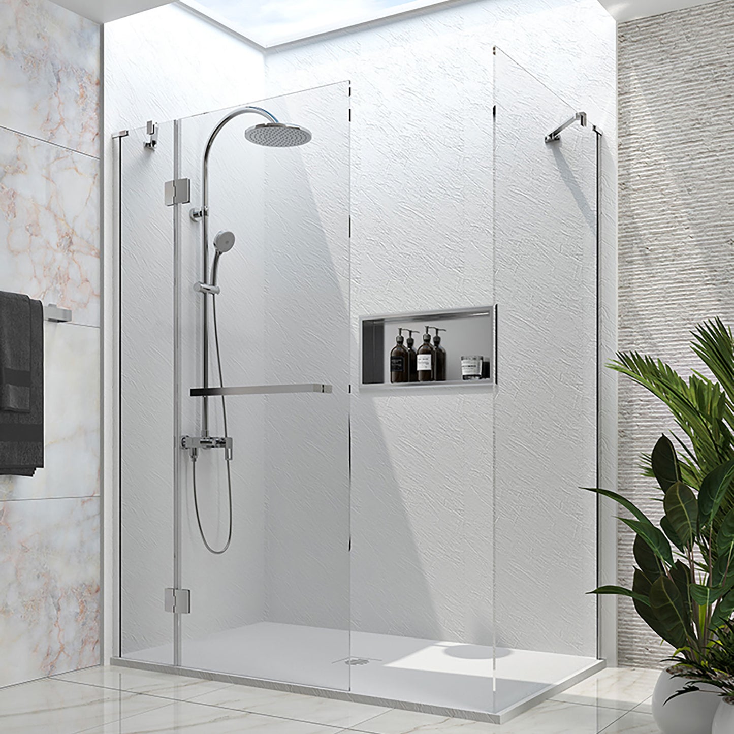 Vetra Shower Screen Corner 40" x 32" x 74 3/4"