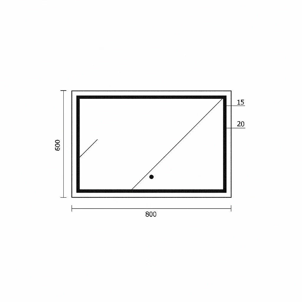 Lauretta LED Rectangular Mirror - PALERMO Small Mirror