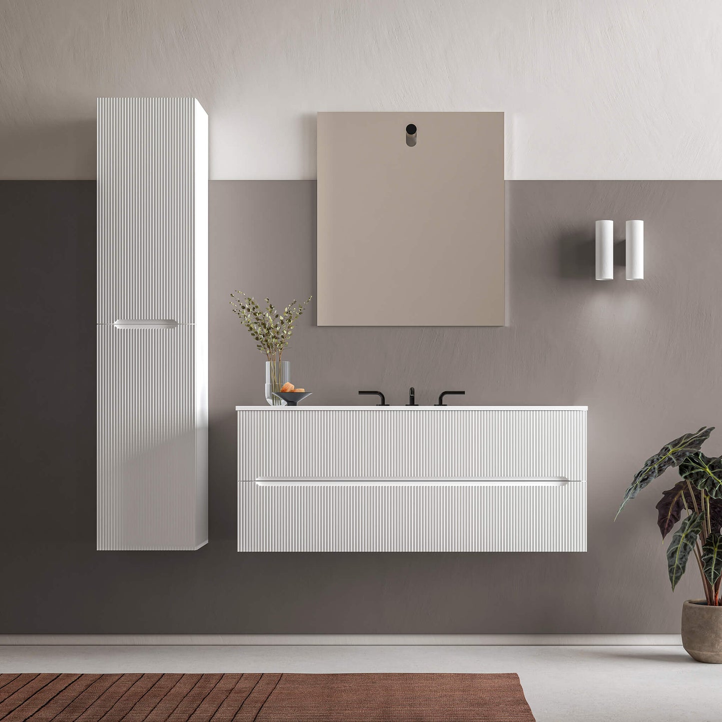 Runway Wallmount Vanity 48" – Light Wood