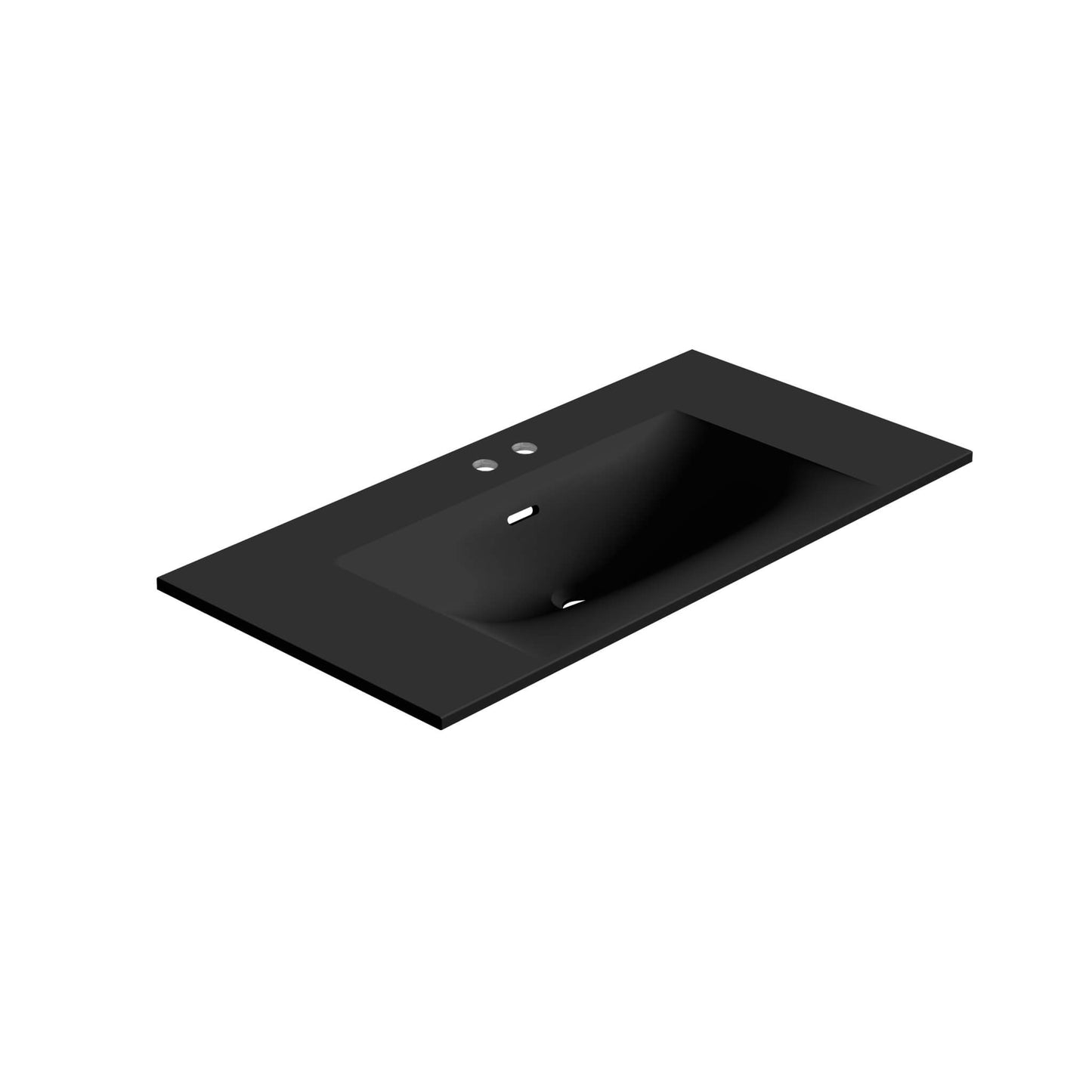 Neve 36" Mineralsolid Vanity Top – Black Matte