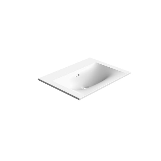 Neve 24" Mineralsolid Vanity Top – White Matte – 3 Holes