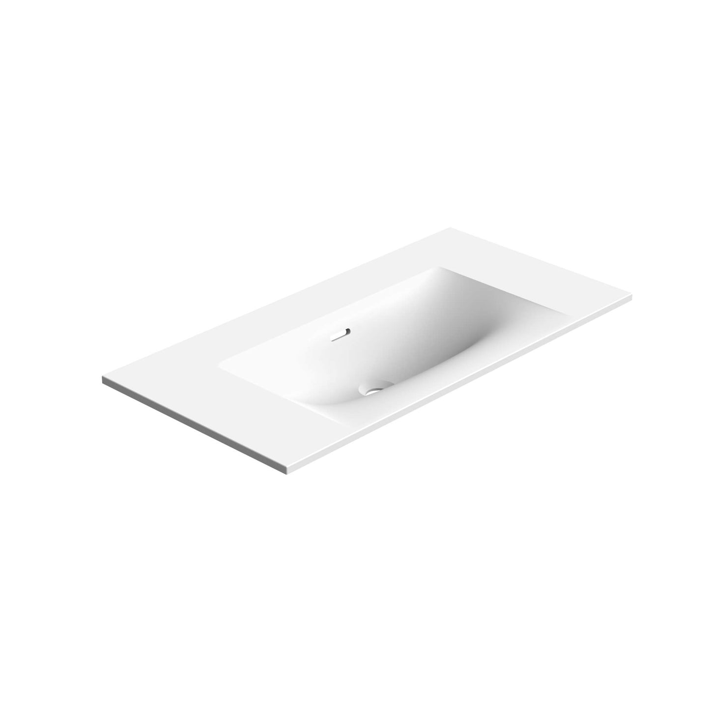 Neve 36" Mineralsolid Vanity Top – White Matte