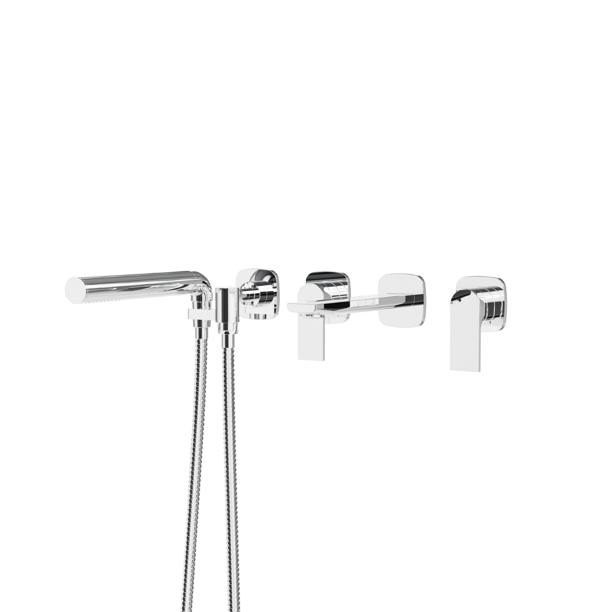 TMR Plus Wallmount Tub Filler with Handshower – Polished Chrome