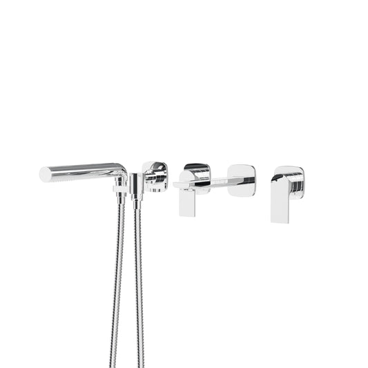 TMR Plus Wallmount Tub Filler with Handshower – Polished Chrome