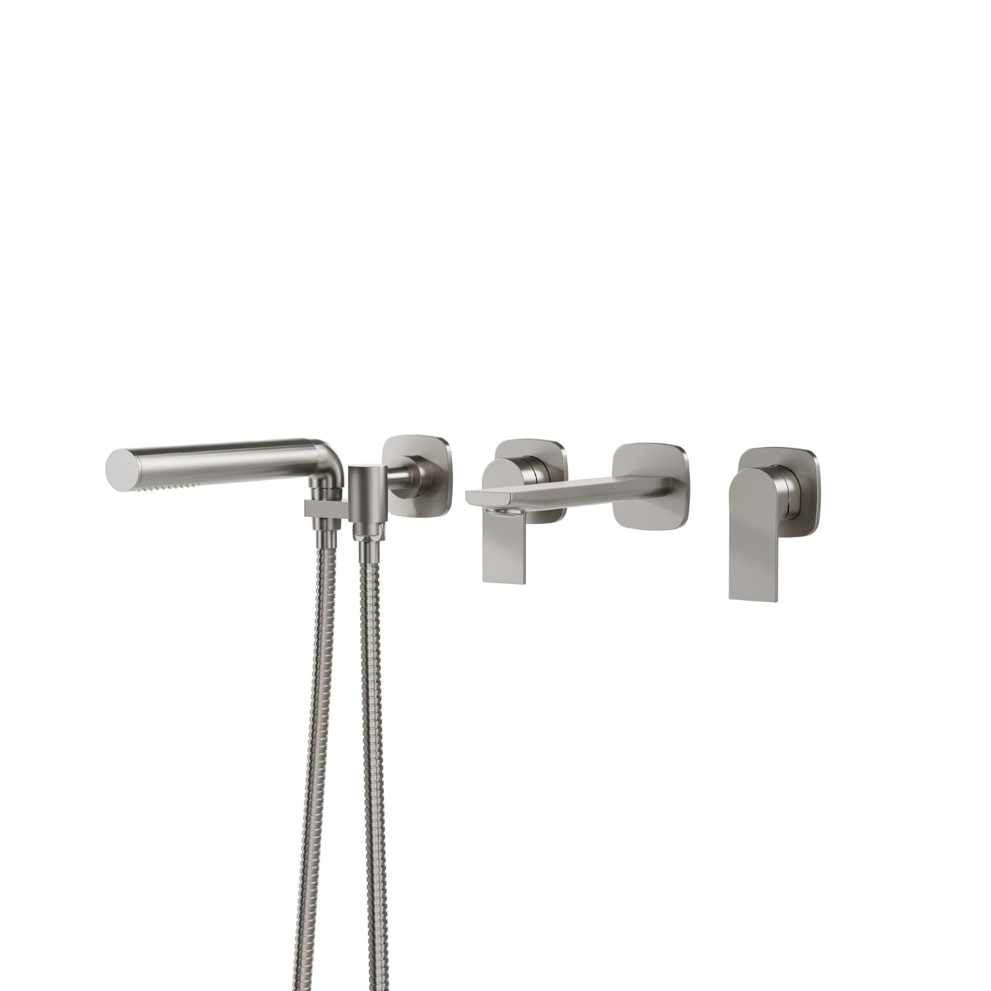 TMR Plus Wallmount Tub Filler with Handshower – Brushed Nickel PVD