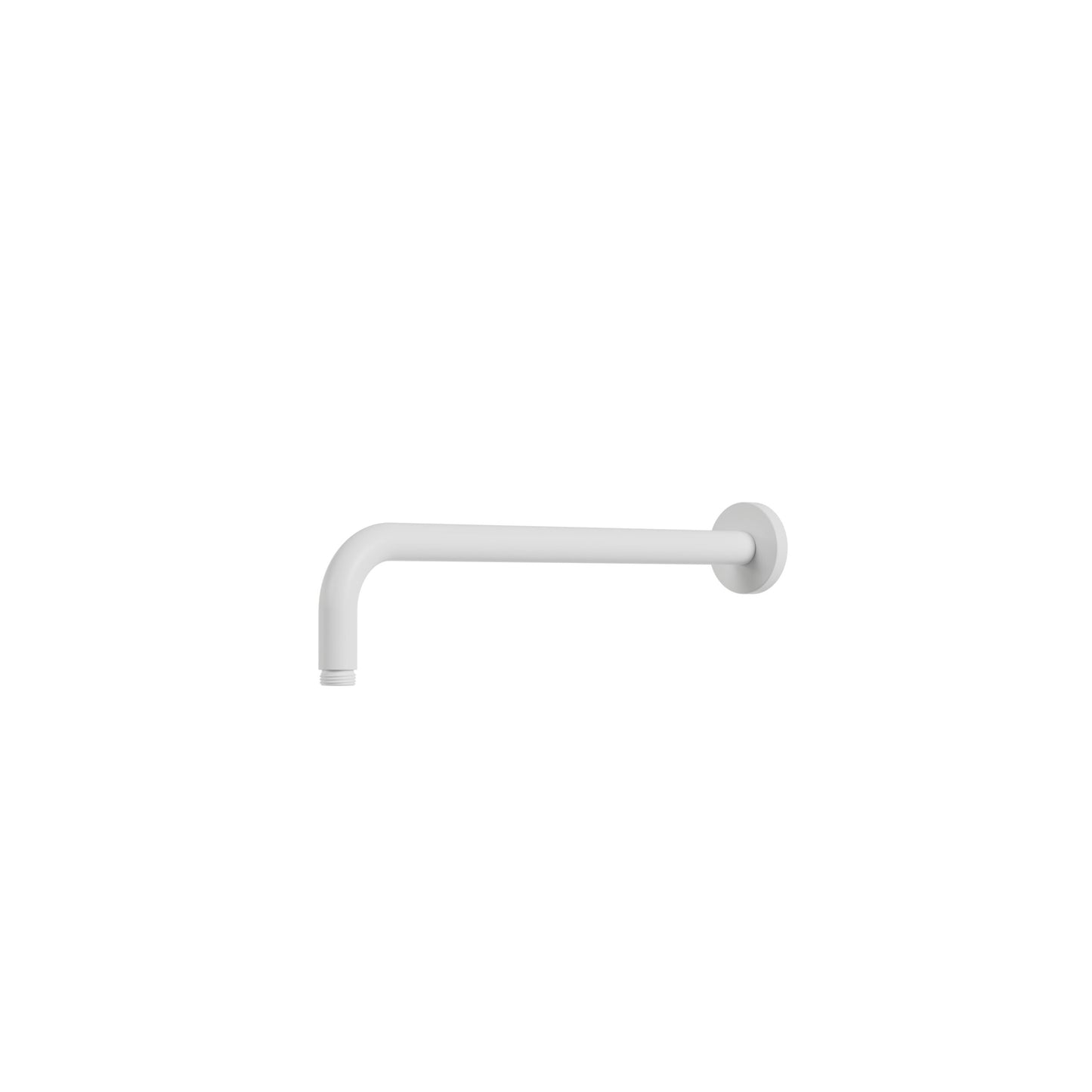 15" Wall Shower Arm with Round Flange – White