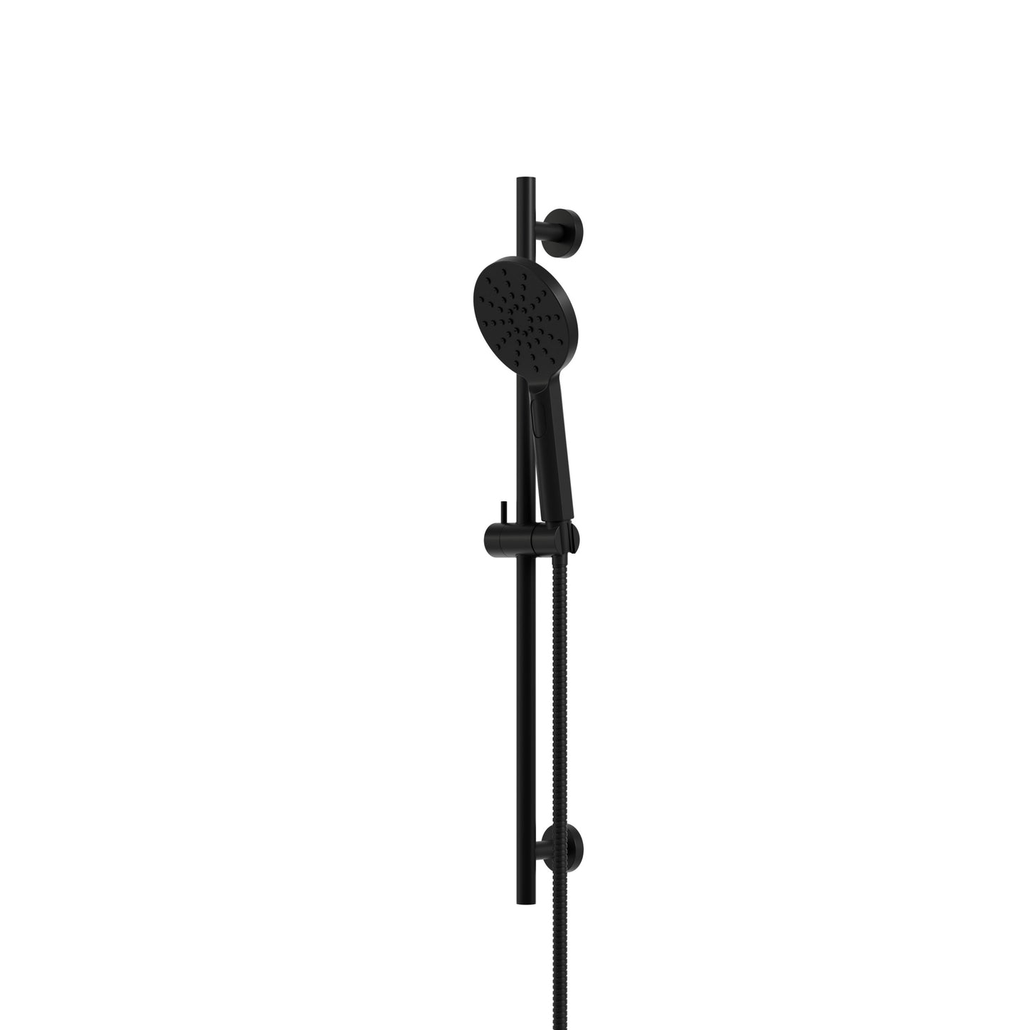 Complete Round Shower Rail with 3-Function Handshower – Electro Black