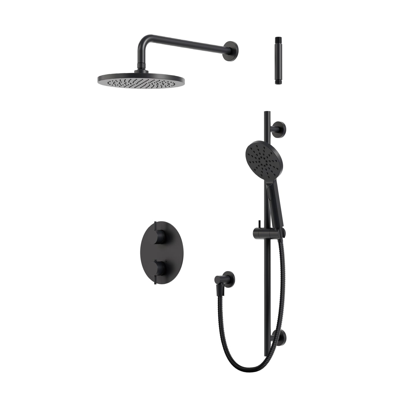 Umix Thermostatic Shower Trim Kit – Round 2-way Non-shared (G) – Electro Black