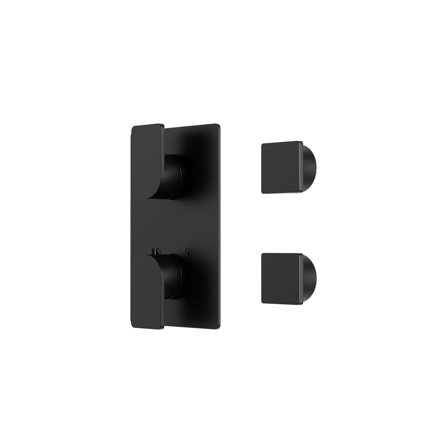 Square Shower Trim – 3-way Non-shared – Electro Black
