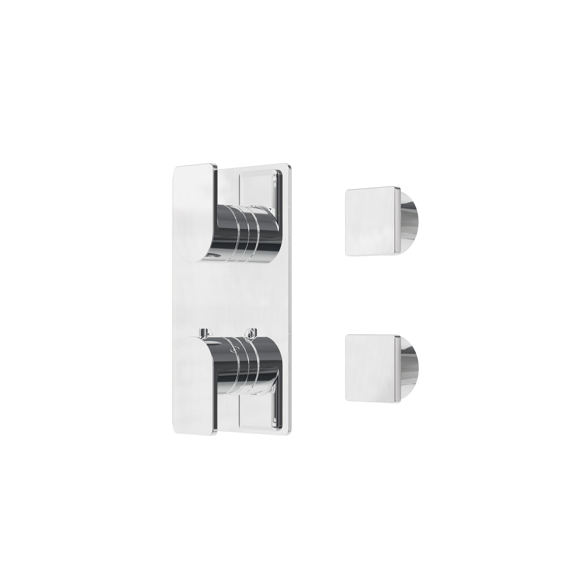 Square Shower Trim – 3-way Shared – Polished Chrome