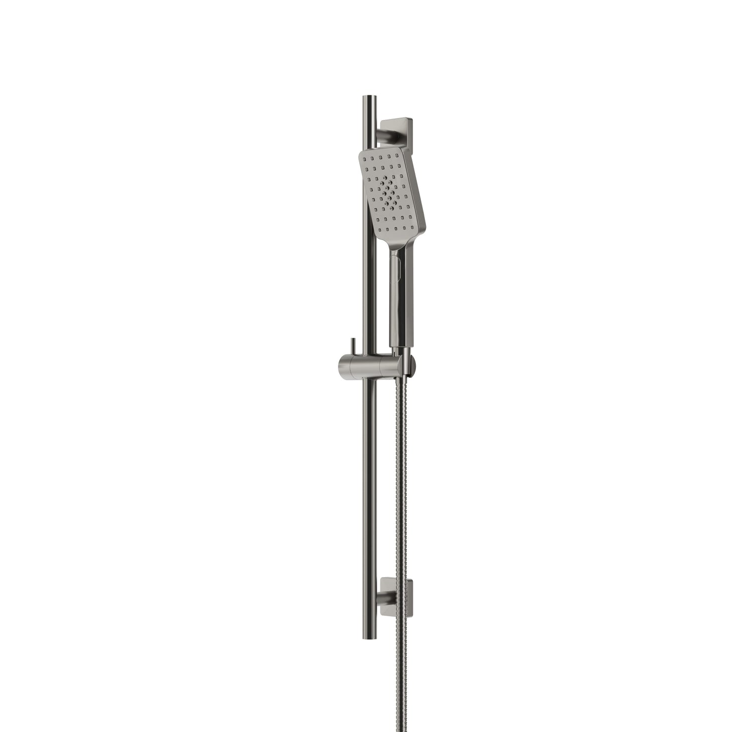Complete Square Shower Rail with 3-Function Handshower – Brushed Nickel PVD