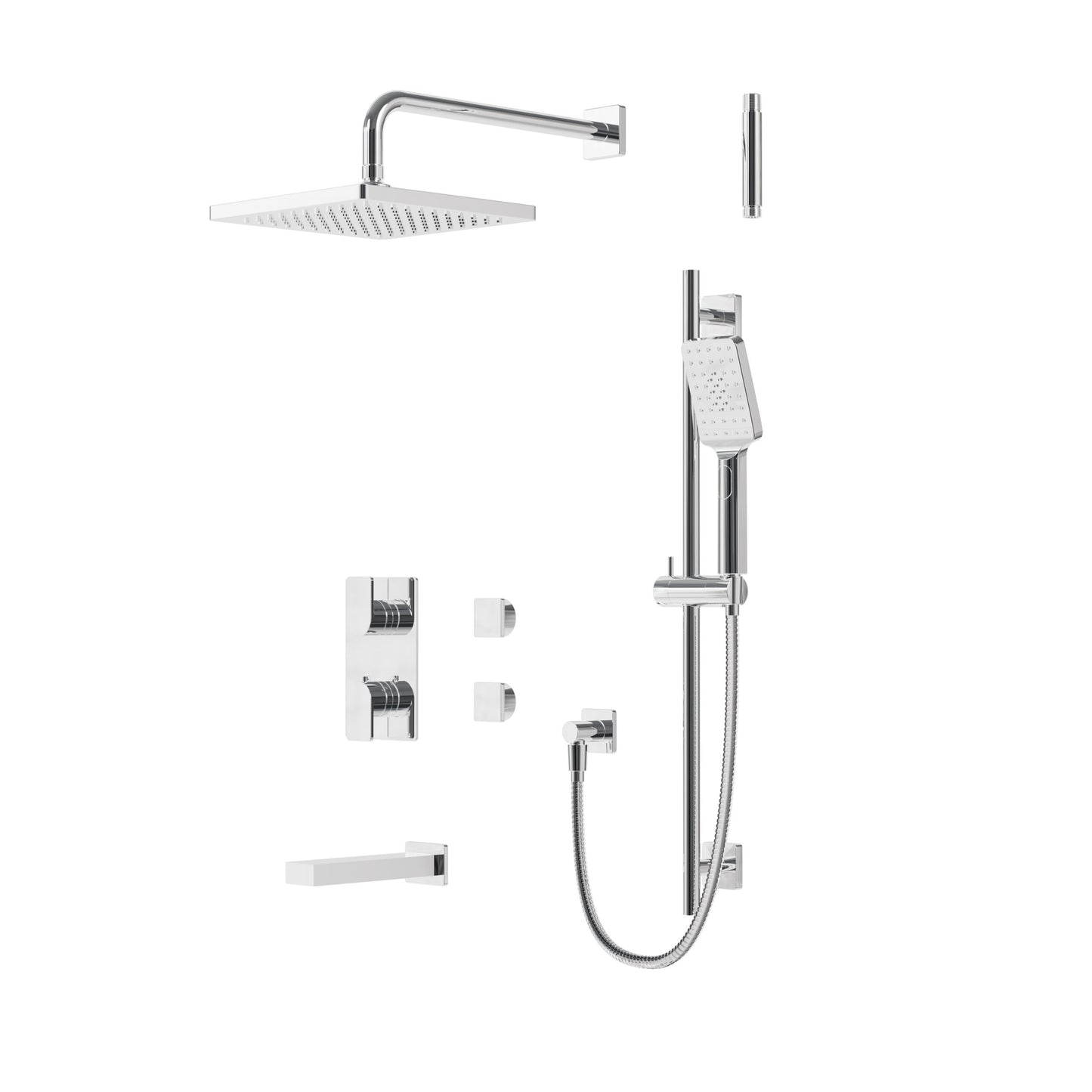 Square Thermostatic Shower Trim Kit – 3-way Non-shared (G)