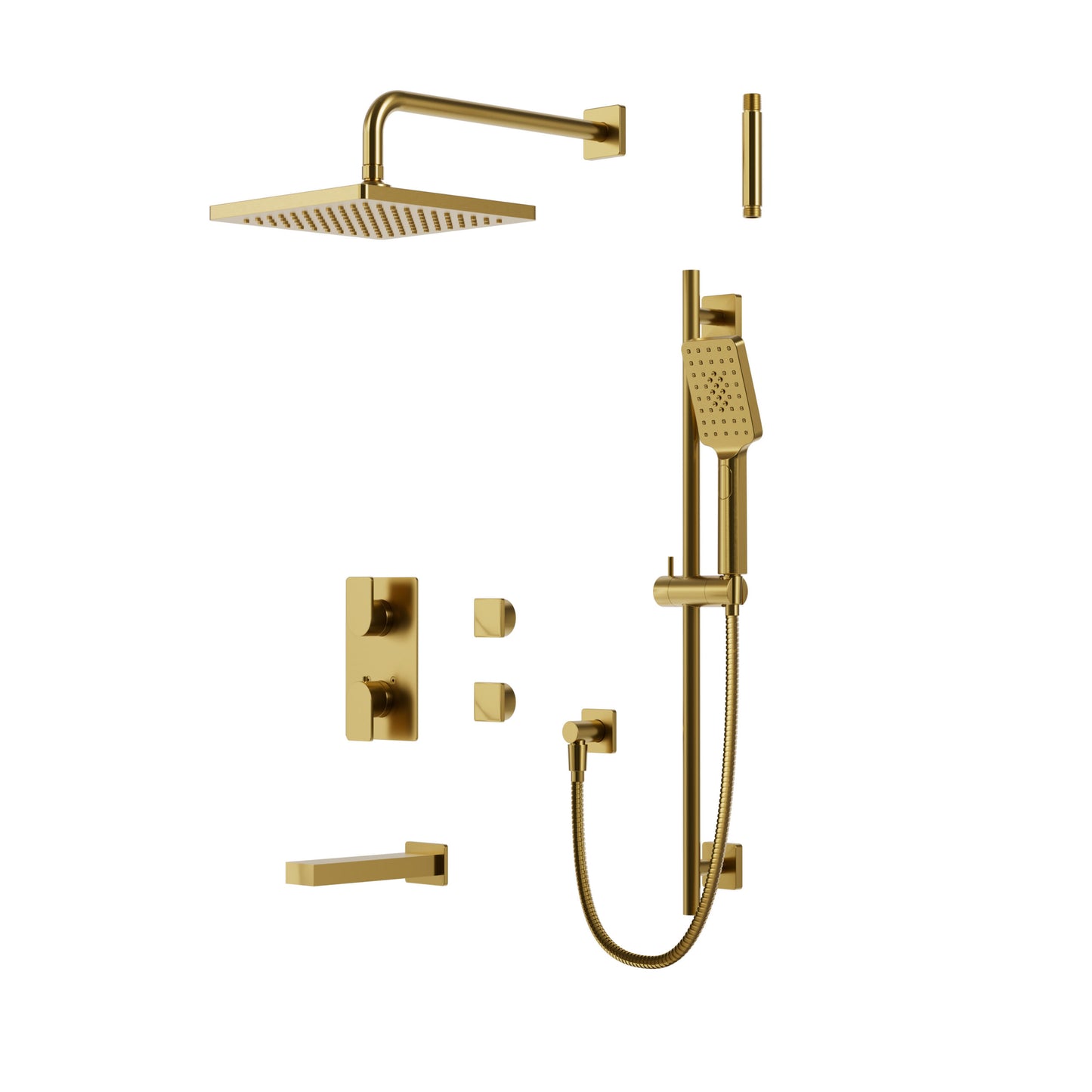 Square Thermostatic Shower Trim Kit – 3-way Non-shared (G)