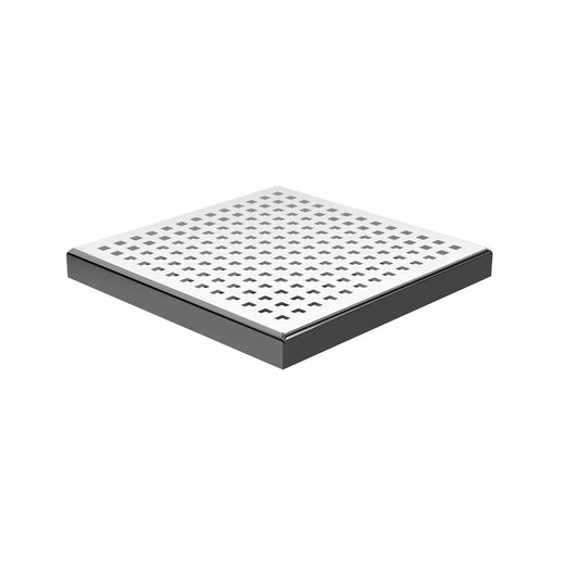 Square Drain Grate 4"×4" Matte Black Square Pattern