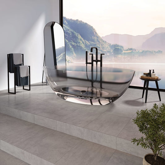 Mosta 6732 Solid Surface Freestanding Bathtub – Clear